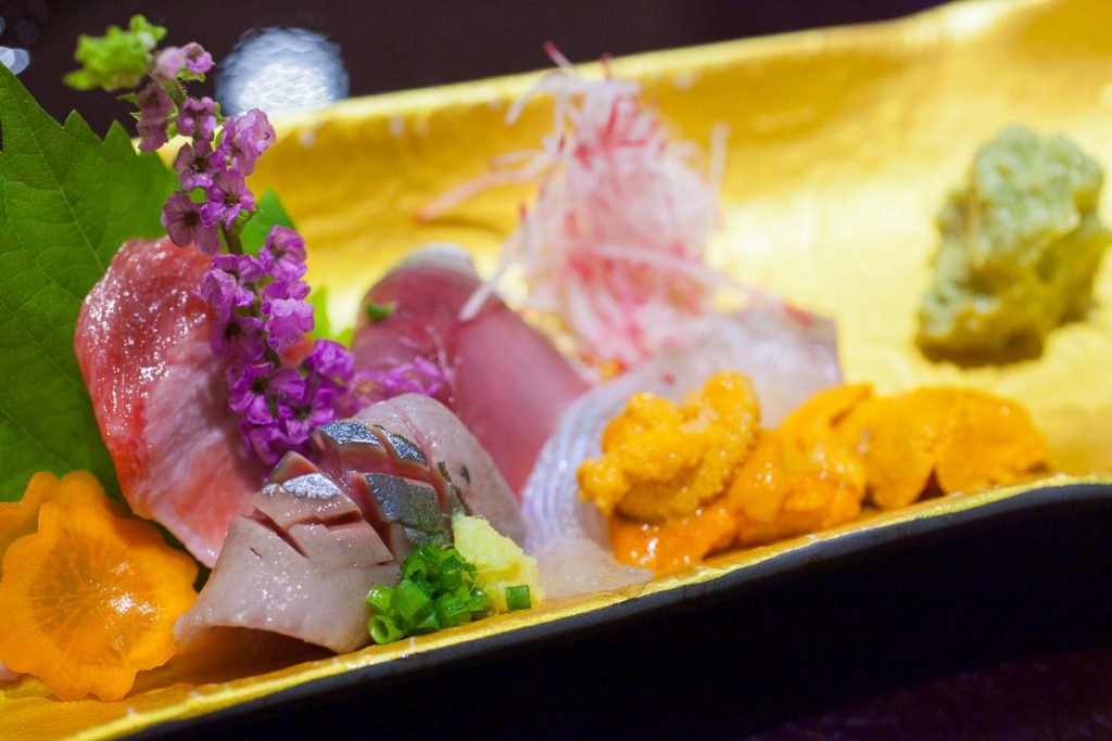 Sashimi at Machiya, a Japanese restaurant in Shanghai. Photos by Rachel Gouk. 