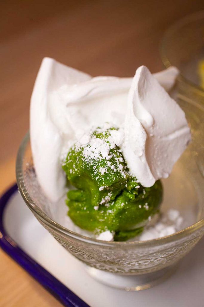 Restaurant in Shanghai: Together. Basil Ice Cream Dessert