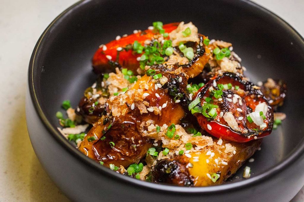 Stuffed Chinese Peppers at Bird, casual small plates restaurant in Shanghai