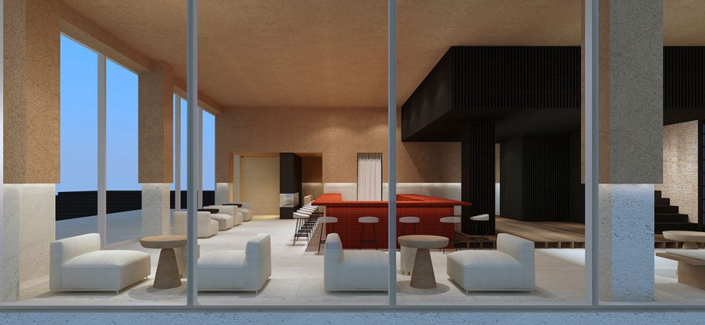Rendering of Blackbird, a restaurant and bar in Shanghai