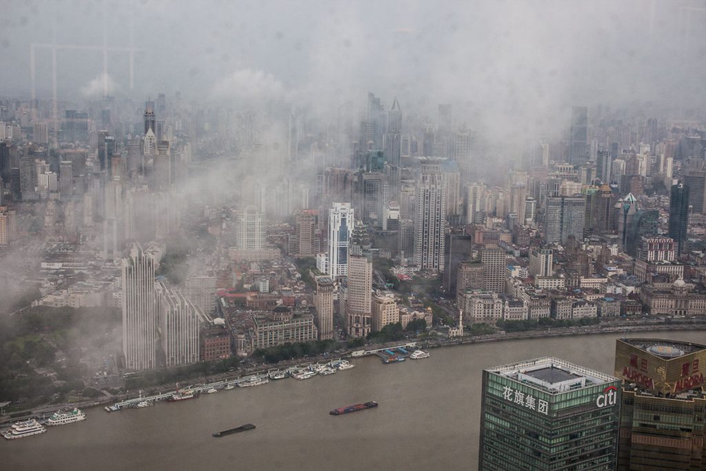 Maison Lameloise Shanghai - French Michelin 3-star restaurant opens in Shanghai Tower. View from the restaurant 