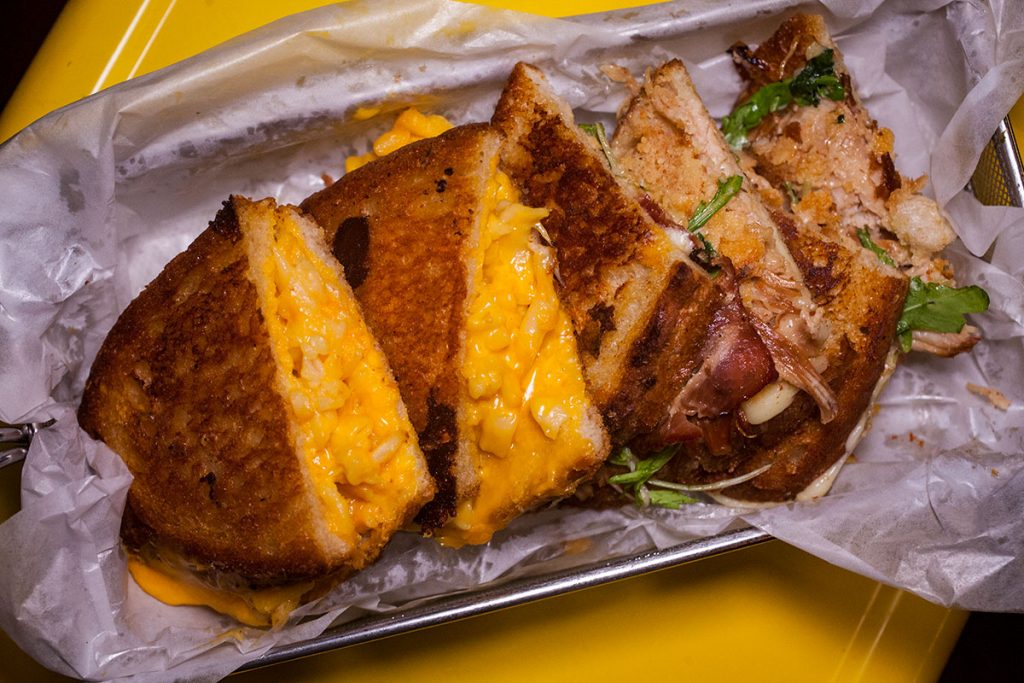 Grilled cheese at Co. Cheese Melt Bar on Yuyuan Lu, Shanghai. Grilled cheese sandwich shop and bar in Shanghai. Photo by Rachel Gouk. 