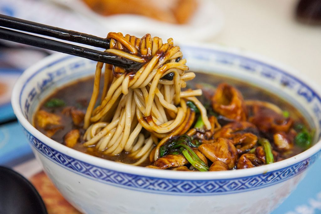 Noodles in Shanghai: large intestine noodles at Haling (Photo by Rachel Gouk)