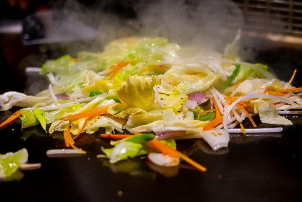 Vegetables at Kagen, a popular Japanese teppanyaki restaurant in Shanghai. Photo by Rachel Gouk.
