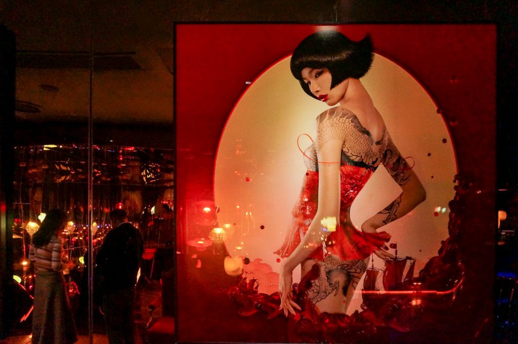 Artwork by Chen Man at Lion, a contemporary Nanyang restaurant in Xintiandi, Shanghai.  Photo by Rachel Gouk. 