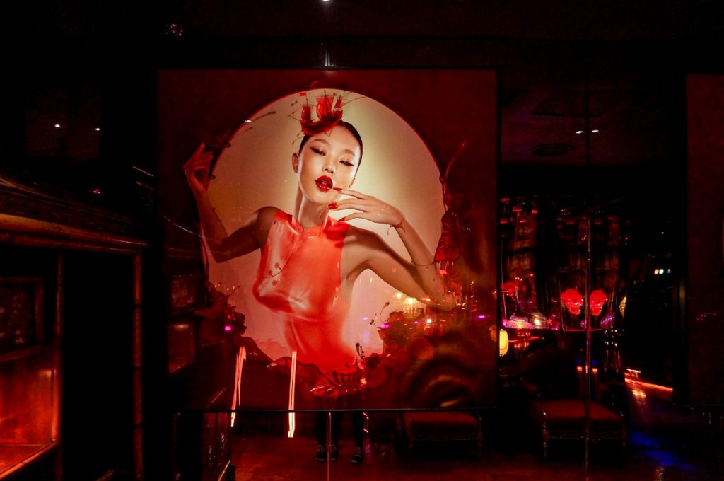 Artwork by Chen Man at Lion, a contemporary Nanyang restaurant in Xintiandi, Shanghai.  Photo by Rachel Gouk. 