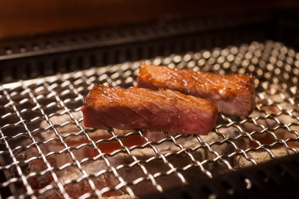 Beef tongue at Nakama, a Japanese restaurant in Shanghai specializing in high-grade beef yakiniku. Photo by Rachel Gouk.