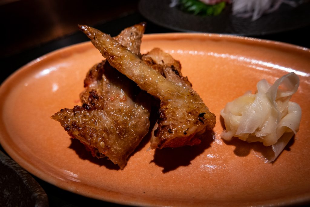 Mentaiko wings at Nakama, a Japanese restaurant in Shanghai specializing in high-grade beef yakiniku. Photo by Rachel Gouk.