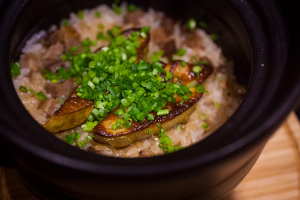 Donabe rice at Nakama, a Japanese restaurant in Shanghai specializing in high-grade beef yakiniku. Photo by Rachel Gouk.