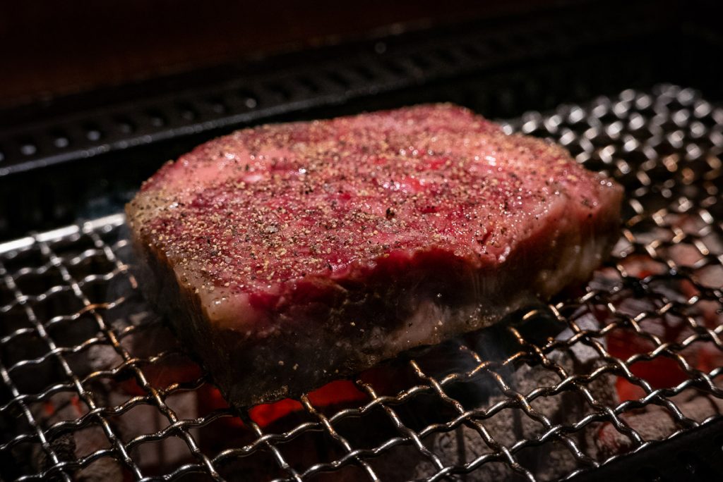 Wagyu rib eye at Nakama, a Japanese restaurant in Shanghai specializing in high-grade beef yakiniku. Photo by Rachel Gouk.