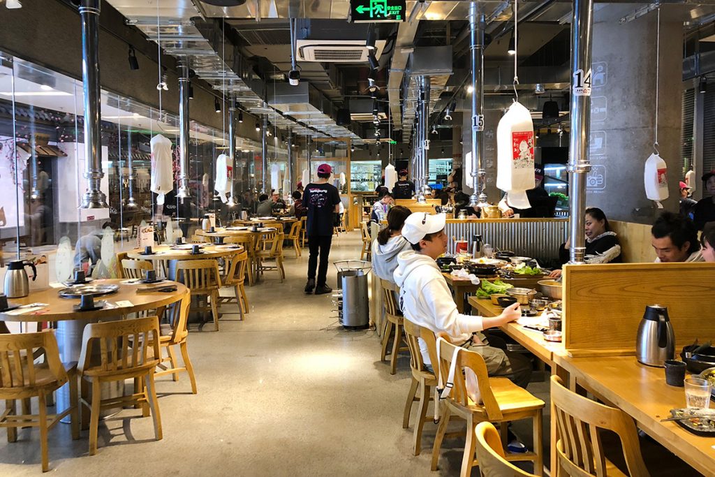 Kang Ho Dong Baekjeong, a Korean barbecue restaurant in Shanghai.