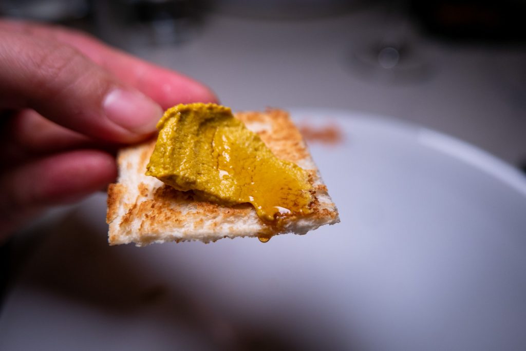Crab Liver Pate at Ministry of Crab Shanghai in People's Park, Shanghai. Photo by Rachel Gouk. 