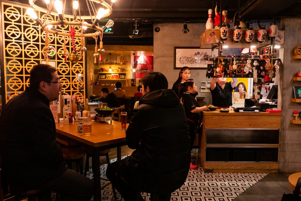 Tentekomai, a popular Japanese izakaya restaurant in Shanghai, open since 2009.