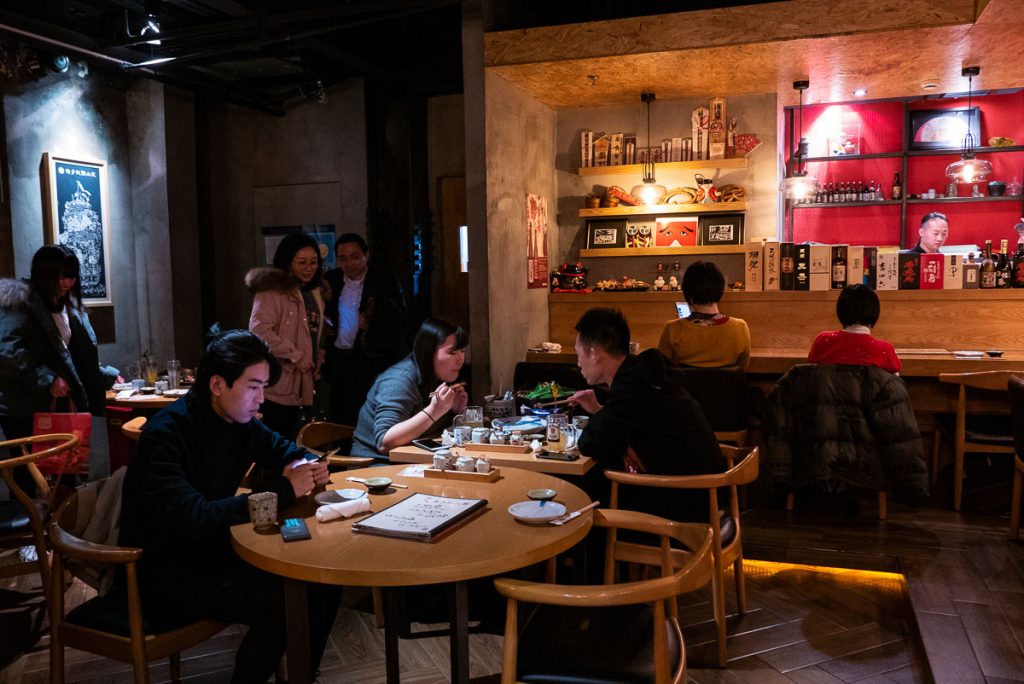 Tentekomai, a popular Japanese izakaya restaurant in Shanghai, open since 2009.