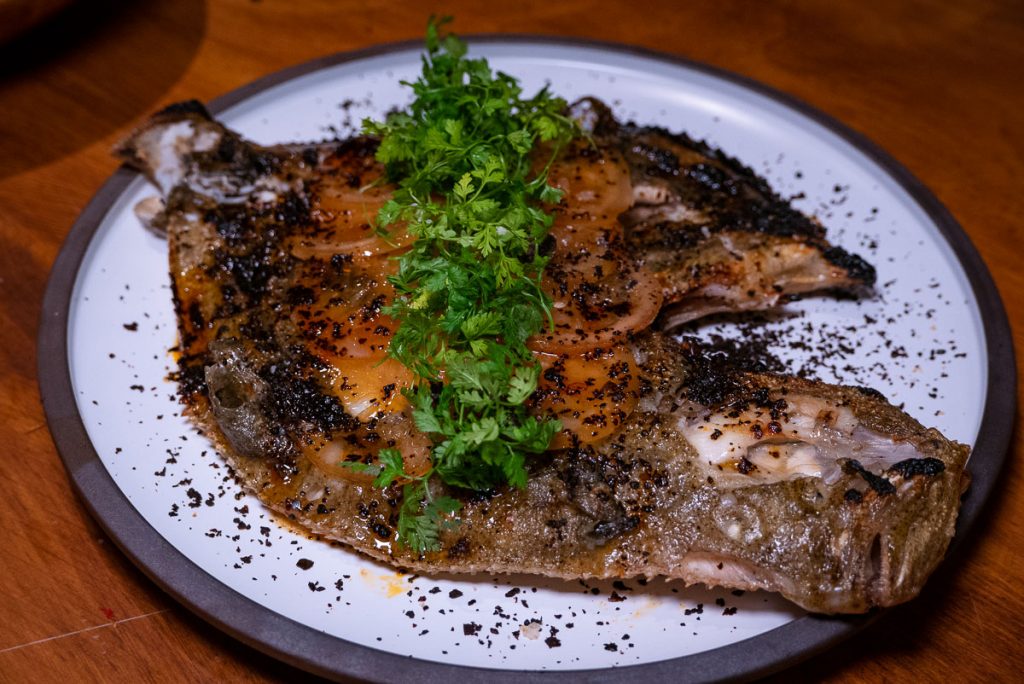 Whole turbot at C Pearl, a seafood and oyster restaurant in Pudong Century Link mall.