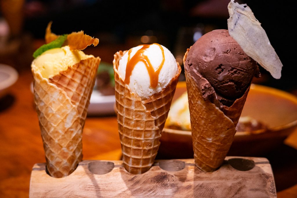 Ice cream at C Pearl, a seafood and oyster restaurant in Pudong Century Link mall.