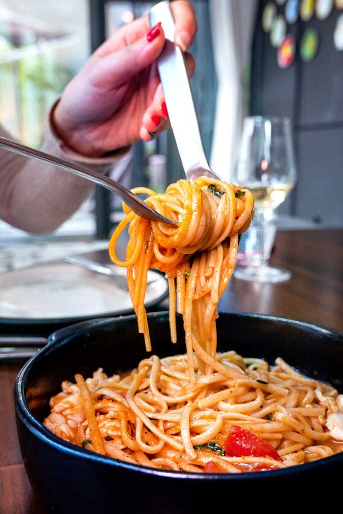 Lobster linguini at Frasca Italian restaurant at the Middle House, Shanghai. Photo by Rachel Gouk. 