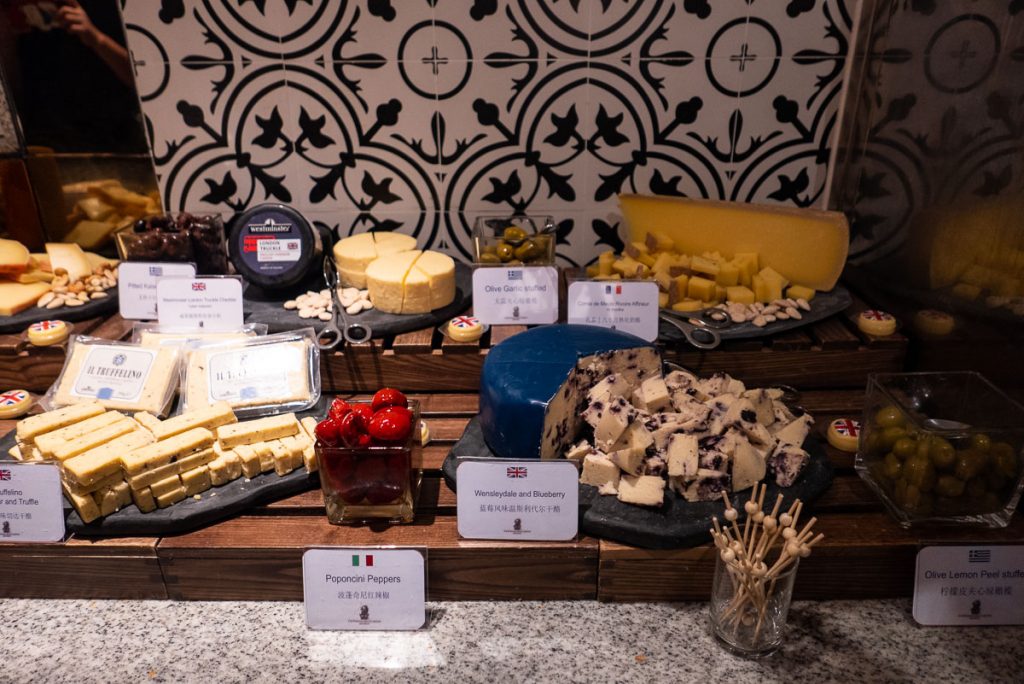 Cheese at The brunch buffet at Portman's Restaurant, Portman Ritz-Carlton Shanghai. Photo by Rachel Gouk.