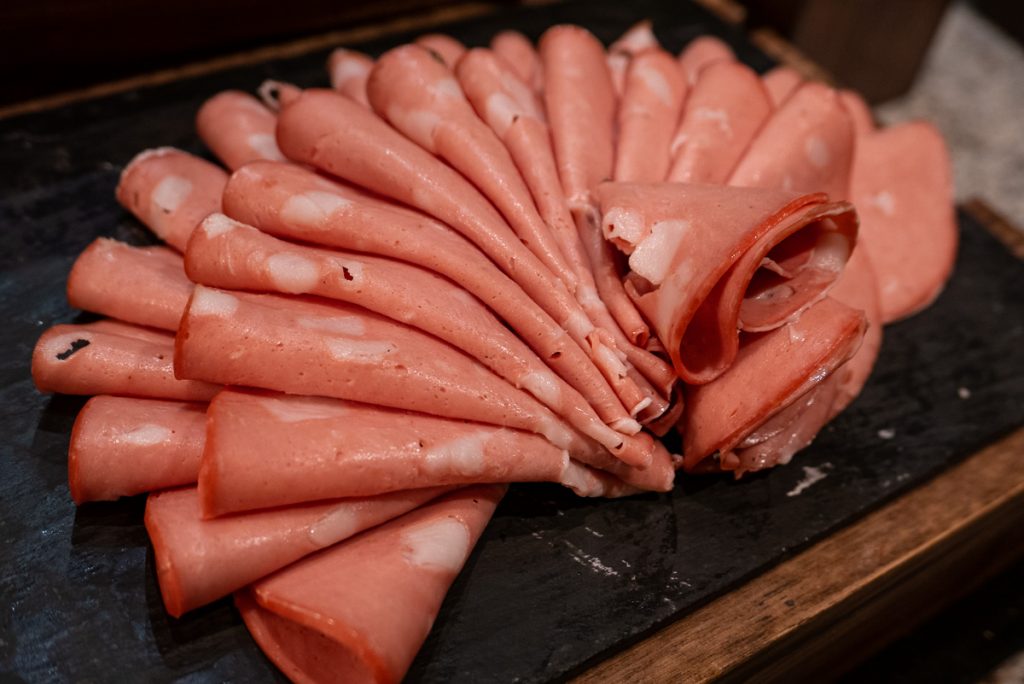 Cold cuts at The brunch buffet at Portman's Restaurant, Portman Ritz-Carlton Shanghai. Photo by Rachel Gouk.