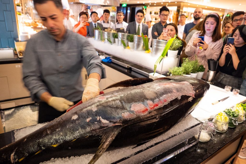 Tuna at The brunch buffet at Portman's Restaurant, Portman Ritz-Carlton Shanghai. Photo by Rachel Gouk.