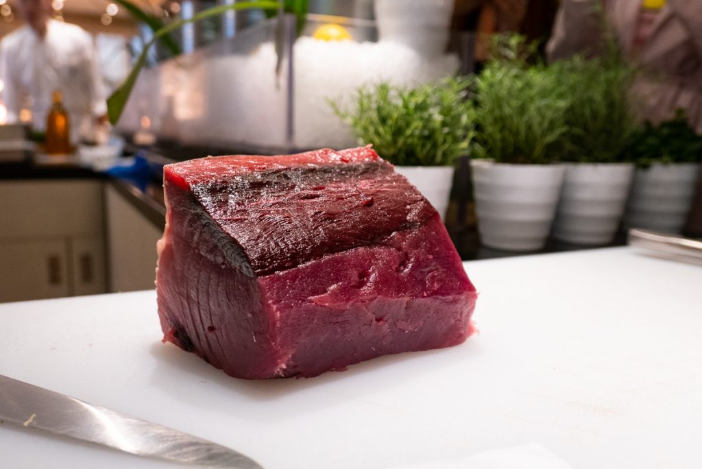 Tuna at The brunch buffet at Portman's Restaurant, Portman Ritz-Carlton Shanghai. Photo by Rachel Gouk.