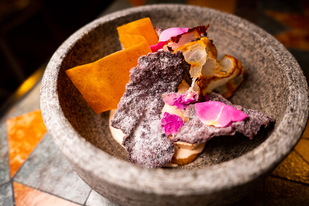 Buffalo milk ice cream at Botanik, a seasonal, mostly plant-based sustainable restaurant in Shanghai. Photo by Rachel Gouk. 