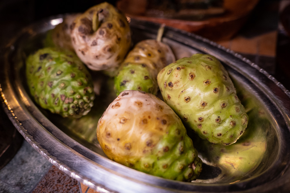 Noni fruit at Botanik, a seasonal, mostly plant-based sustainable restaurant in Shanghai. Photo by Rachel Gouk. 