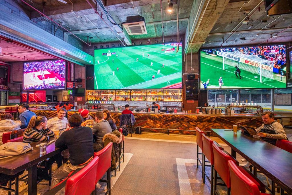 Cages Bar & Sports, the largest sports bar in Shanghai.