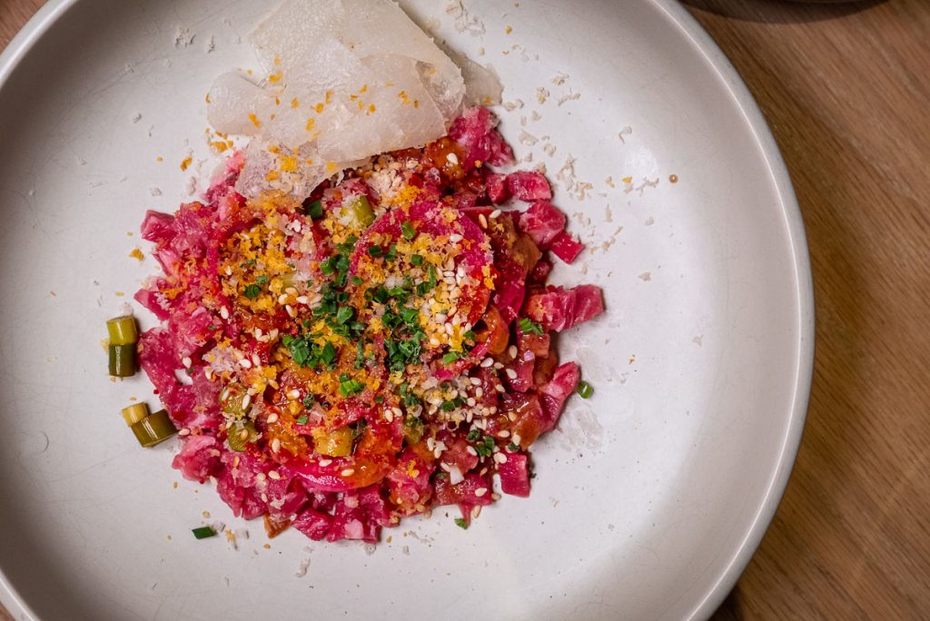 Beef tartare at Heritage by Madison, one of the best new restaurants in Shanghai 2019. Photo by Rachel Gouk
