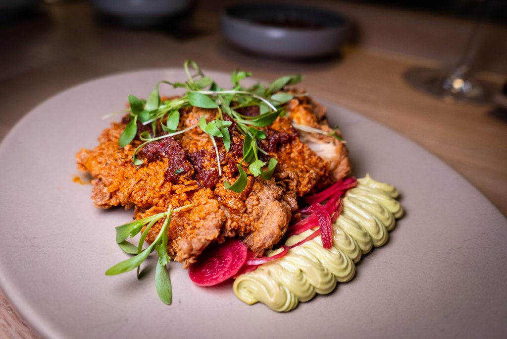 Chongqing Hot Chicken at Heritage by Madison, a restaurant in Shanghai by chef Austin Hu serving a seamless mix of Western and Asian influences. Photo by Rachel Gouk.