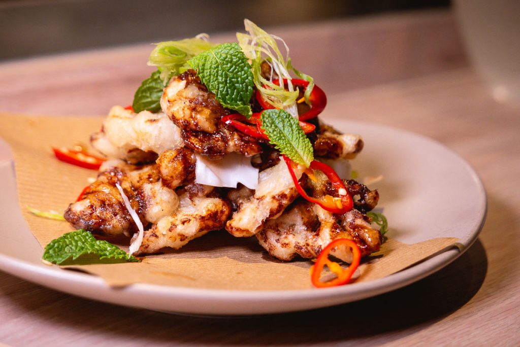 General Hu's Cauliflower at Heritage by Madison, a restaurant in Shanghai by chef Austin Hu serving a seamless mix of Western and Asian influences. Photo by Rachel Gouk.