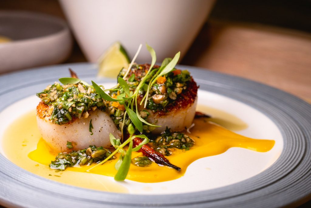 Seared Scallops at Heritage by Madison, a restaurant in Shanghai by chef Austin Hu serving a seamless mix of Western and Asian influences. Photo by Rachel Gouk.