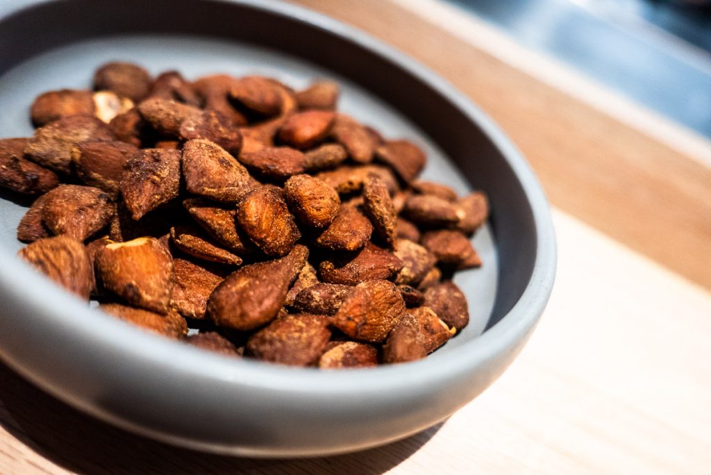 Smoked Xinjiang Almonds at Heritage by Madison, a restaurant in Shanghai by chef Austin Hu serving a seamless mix of Western and Asian influences. Photo by Rachel Gouk.