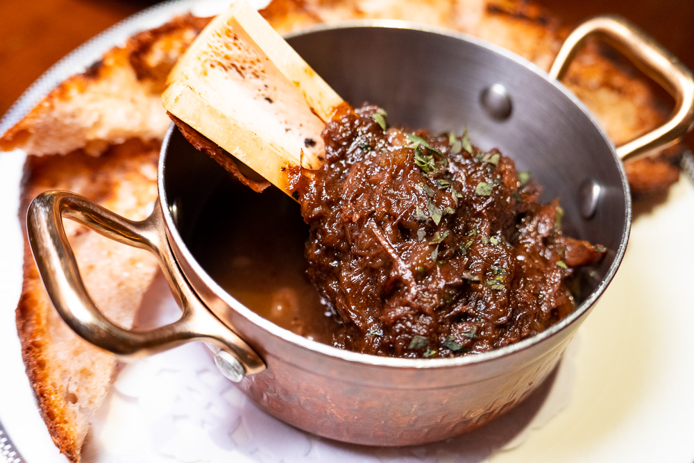 Braised Oxtail on the brunch menu at Coquille Seafood Bistro, French restaurant in Shanghai. Photo by Rachel Gouk.