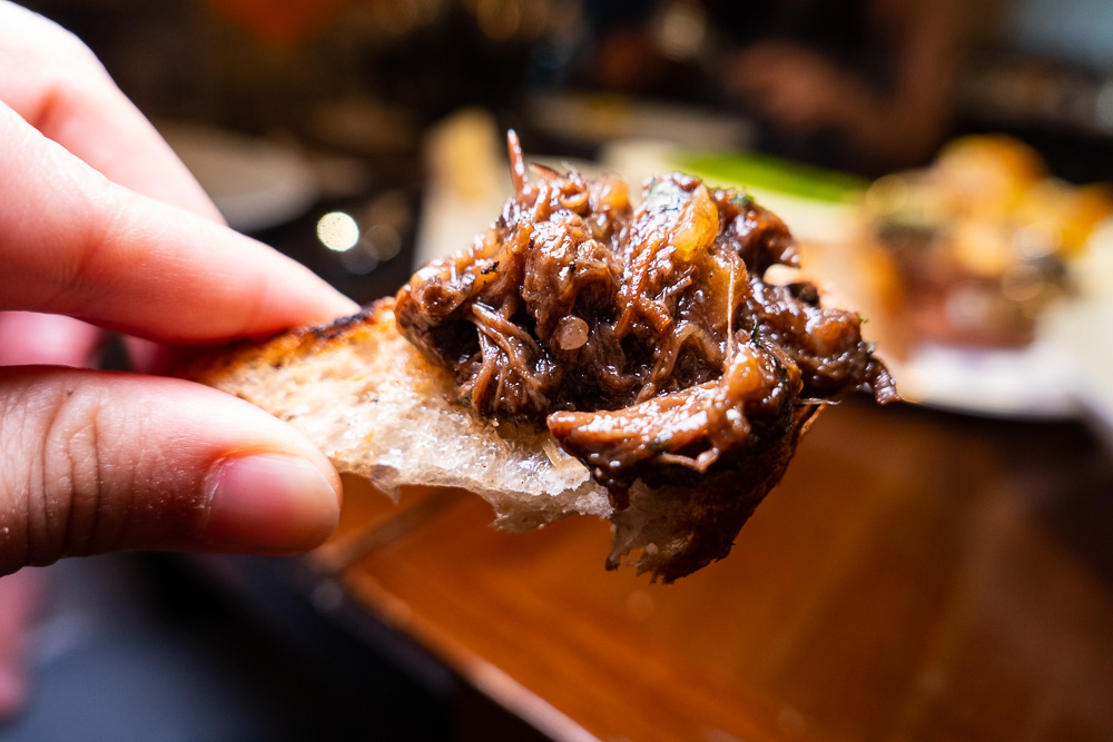 Braised Oxtail on the brunch menu at Coquille Seafood Bistro, French restaurant in Shanghai. Photo by Rachel Gouk.