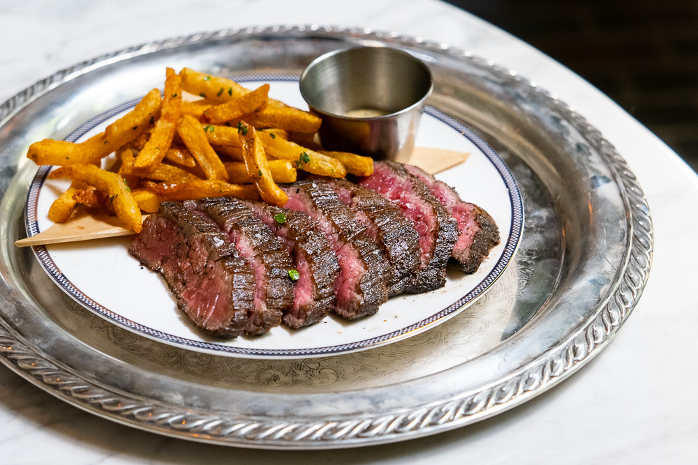 Wagyu Bavette on the brunch menu at Coquille Seafood Bistro, French restaurant in Shanghai. Photo by Rachel Gouk.