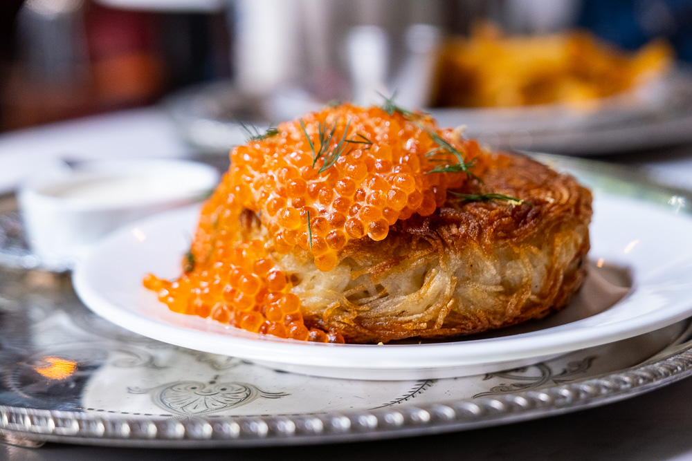 Potato Roesti on the brunch menu at Coquille Seafood Bistro, French restaurant in Shanghai. Photo by Rachel Gouk.