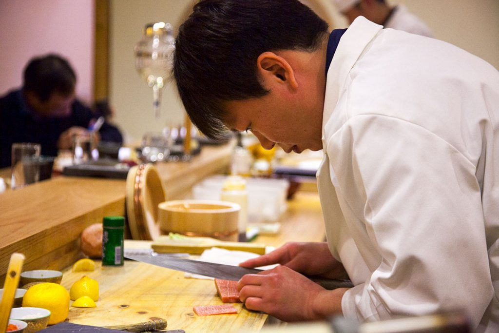 Chef Peter Lin, Sushi Naoki, japanese omakase restaurant in Shanghai. Photo by Rachel Gouk
