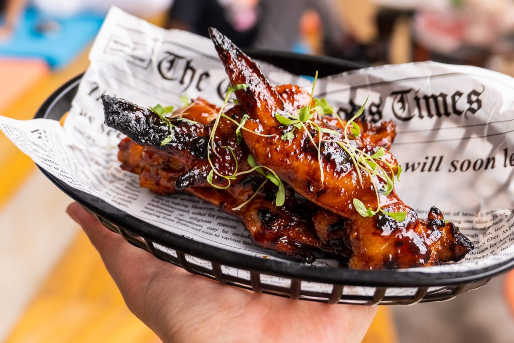 Grilled Chicken Wings at UP Shanghai's Sunday Cookout barbecue brunch. Photo by Rachel Gouk