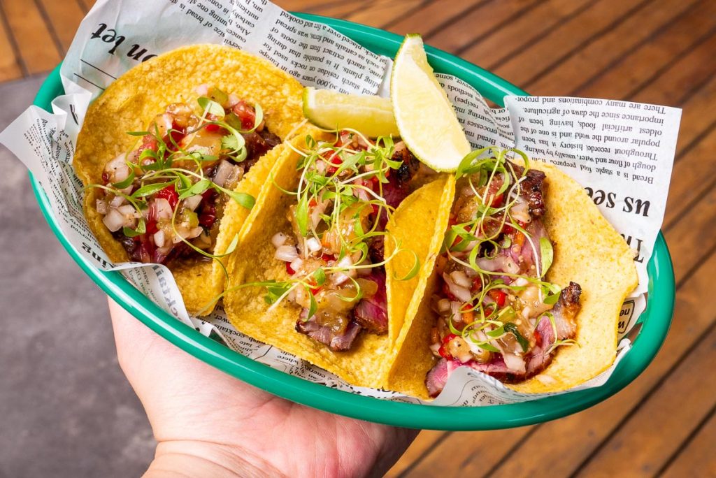 Beef Tacos at UP Shanghai's Sunday Cookout barbecue brunch. Photo by Rachel Gouk