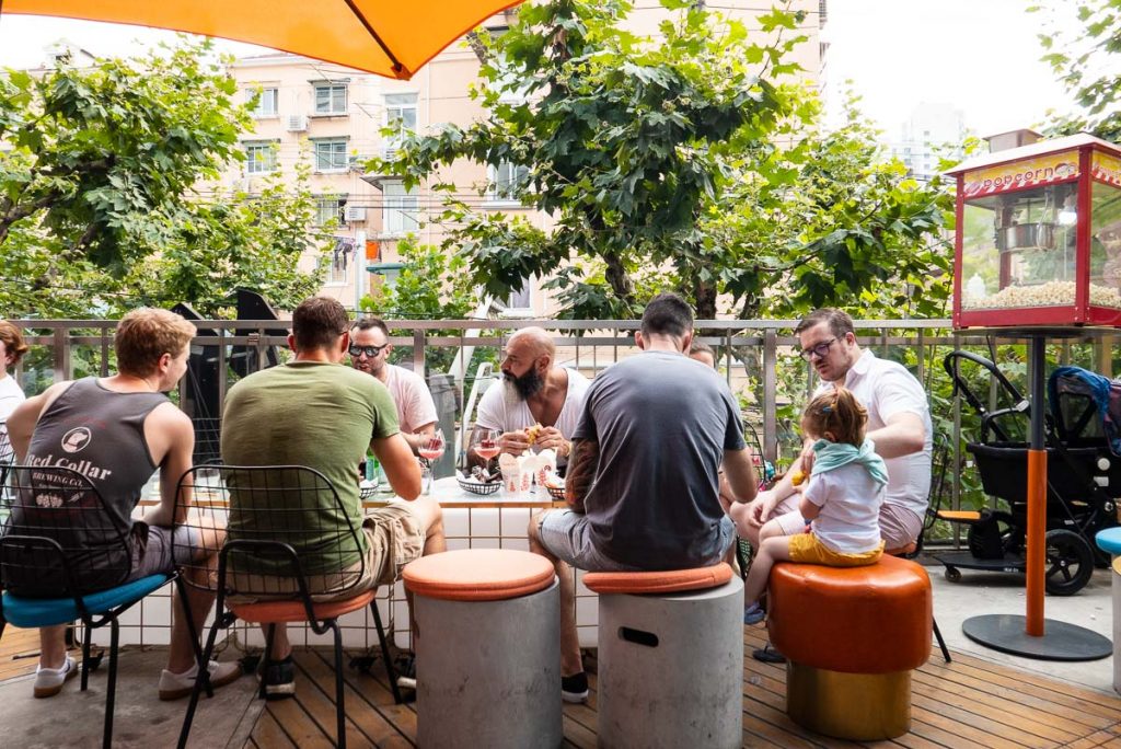 UP Shanghai: hip bar/restaurant in Shanghai with a terrace for brunch. Photo by Rachel Gouk.