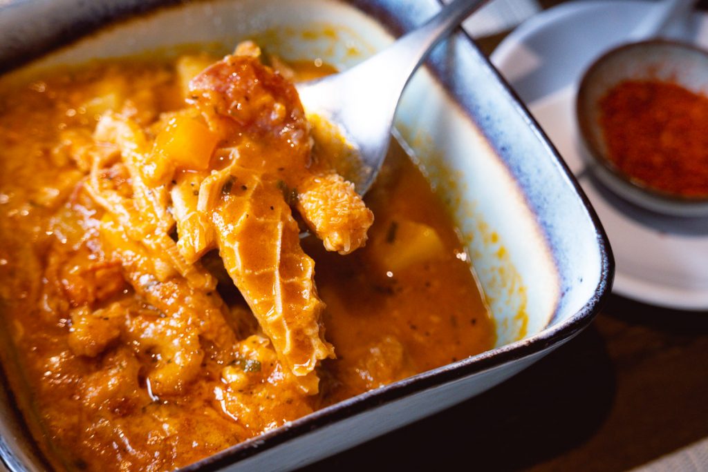 Braised tripe for Brunch at Atto Primo on the Bund, an Italian restaurant in Shanghai. Photo by Rachel Gouk.
