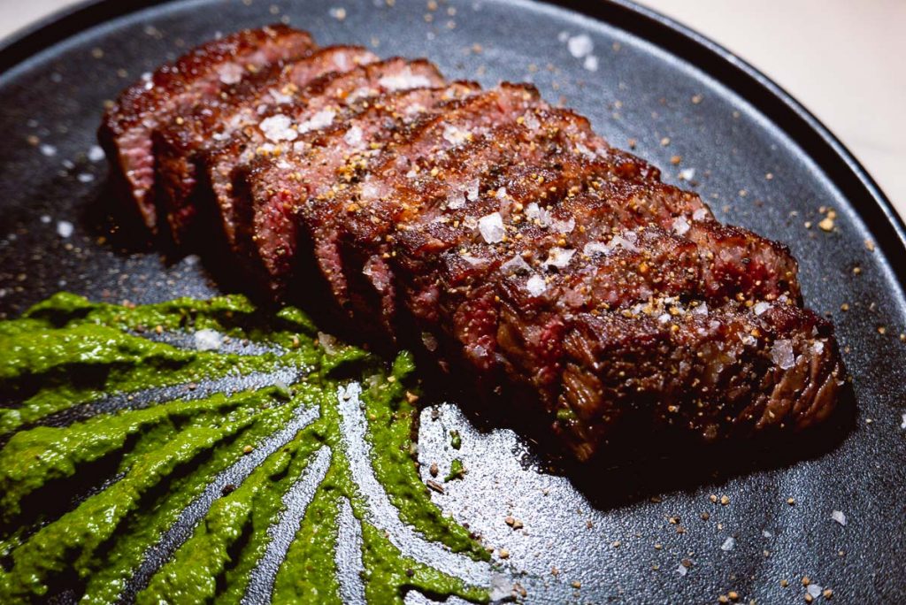 Steak at Head in the Clouds, an all-day brunch restaurant in Shanghai. (Photo by Rachel Gouk)
