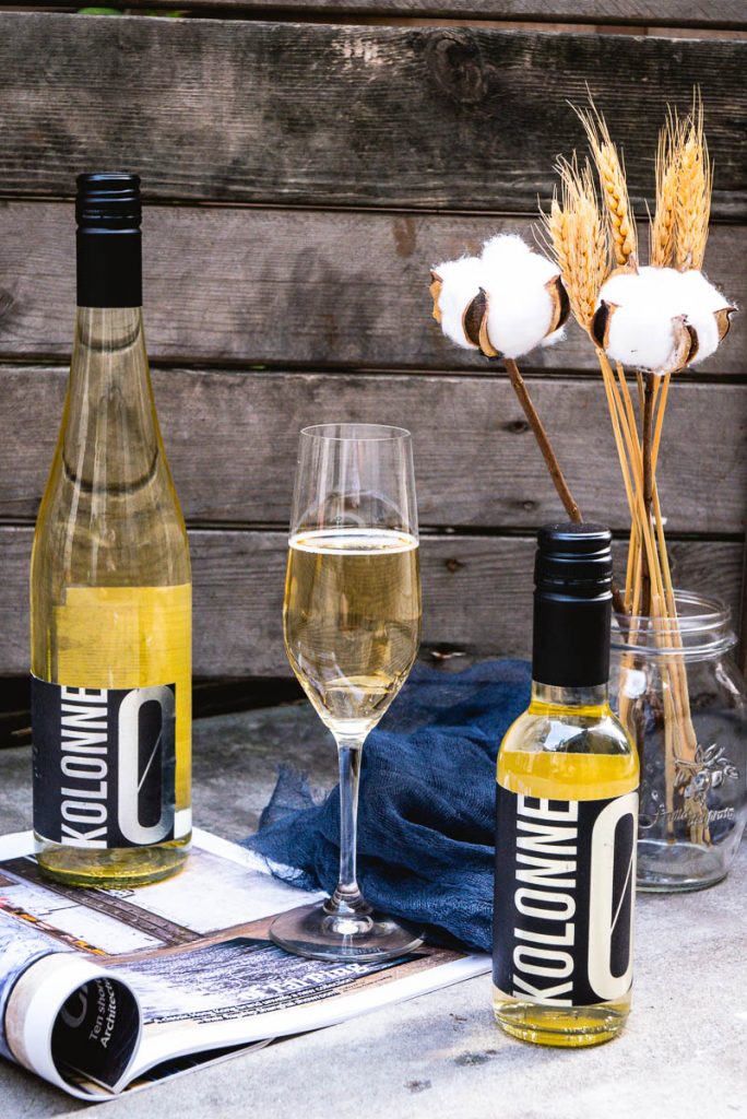 Kolonne 0, a non-alcoholic wine from Berlin, Germany, is now being distributed in Shanghai, China. Photo by Rachel Gouk. 