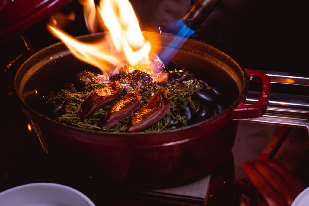 Yan Xiang, tea smoked duck at The Peacock Room, a contemporary Chinese restaurant in Shanghai. Photo by Rachel Gouk