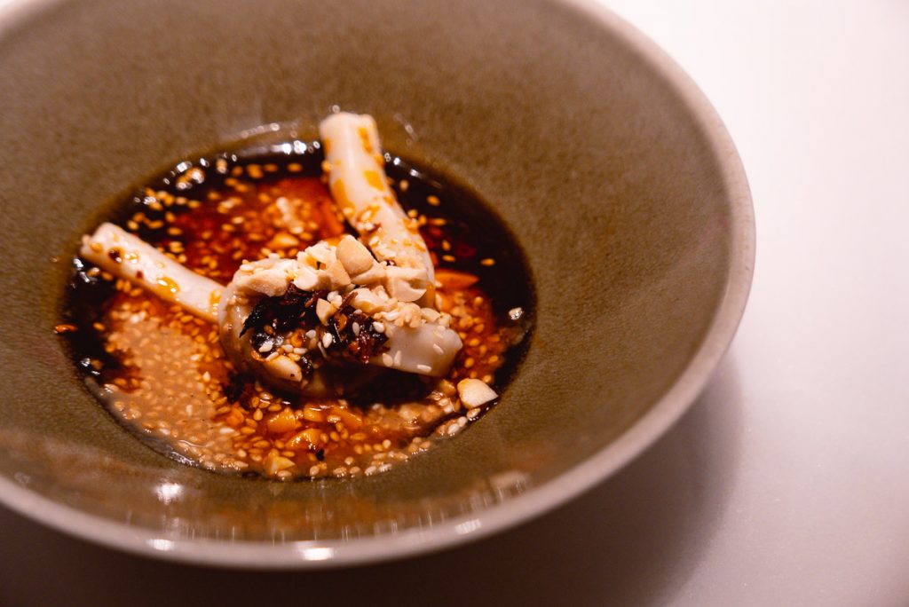 Tian Shui Mian noodles. Sichuan cuisine at The Peacock Room, a contemporary Chinese restaurant in Shanghai. Photo by Rachel Gouk