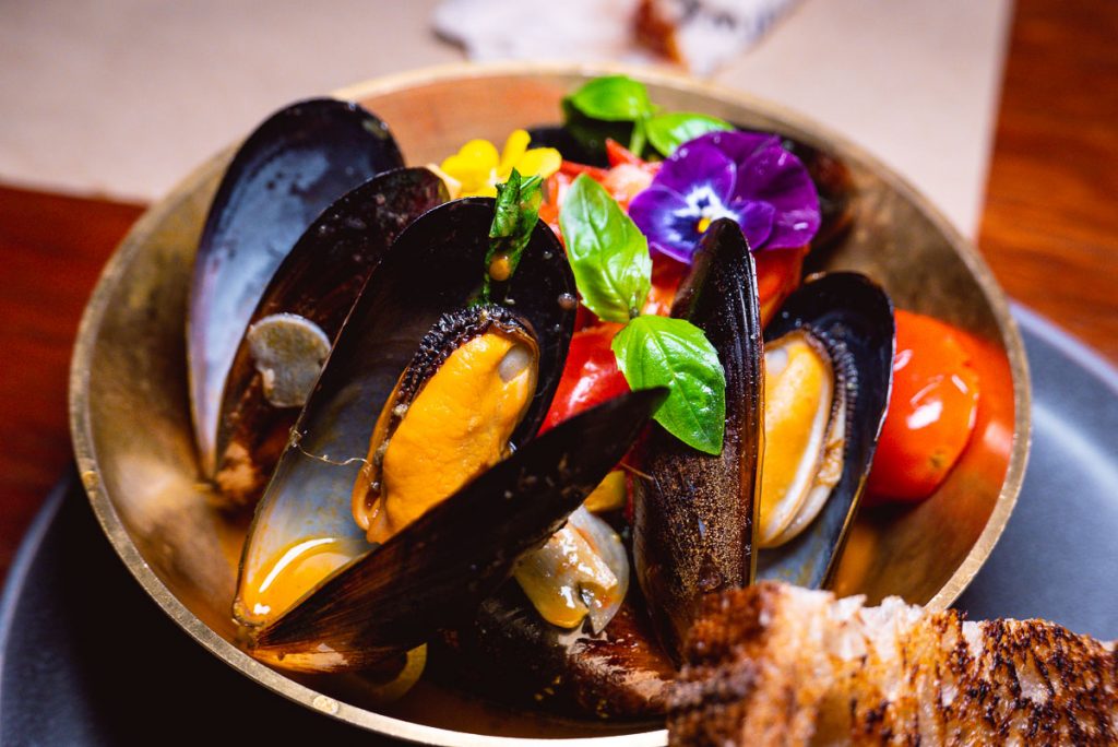 Mussels at O'Mills, a bakery and bistro in Shanghai. Photo by Rachel Gouk.