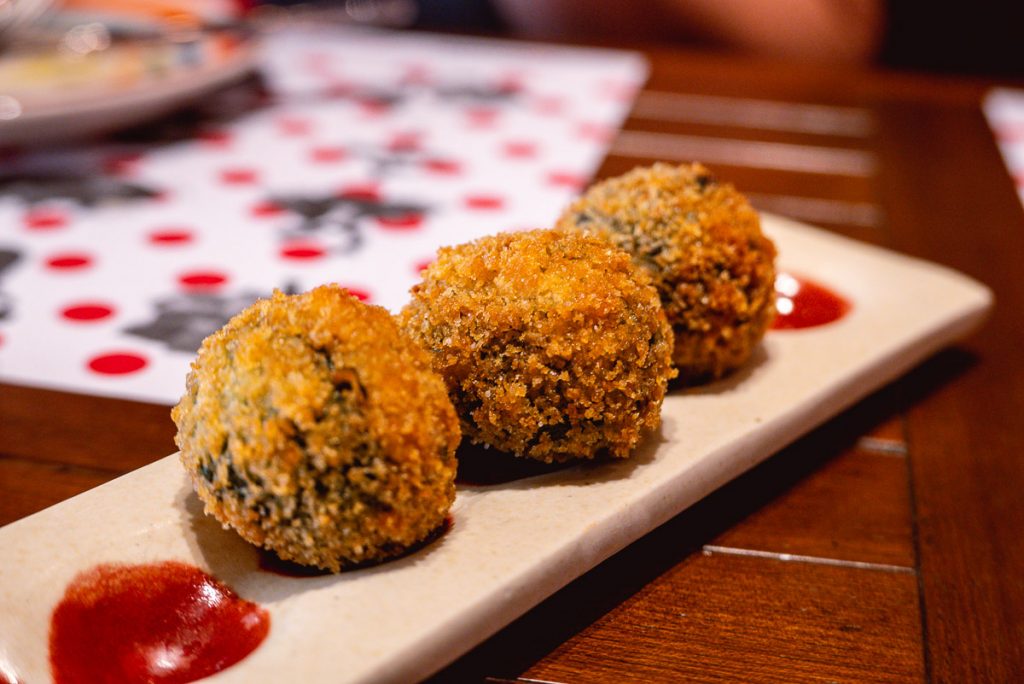 Spinach croquettas at Tomatito, a Spanish tapas restaurant in Shanghai. Photo by Rachel Gouk.