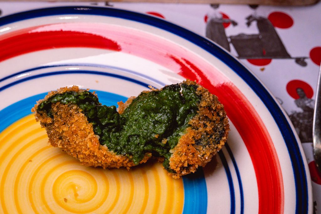 Spinach croquettas at Tomatito, a Spanish tapas restaurant in Shanghai. Photo by Rachel Gouk.