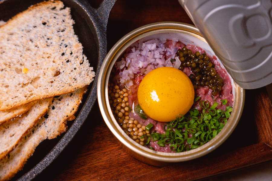 Beef tartare at Bespoke Modern Bar and Grill, steakhouse at the St Regis Shanghai Jingan. Photo by Rachel Gouk 